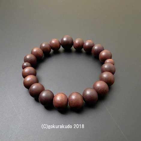 数珠ブレス 素びき紫檀（したん） 主玉11mmの画像