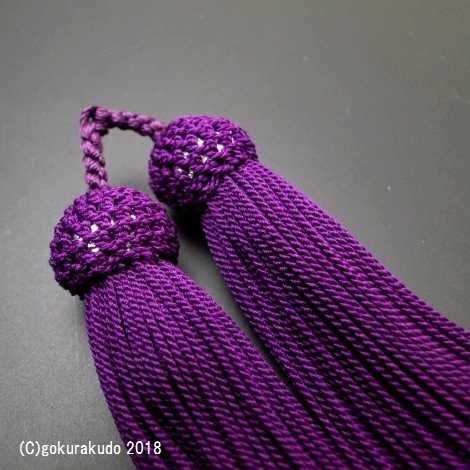 正絹頭付き房軸付き（21番、 赤紫色）2.5匁画像