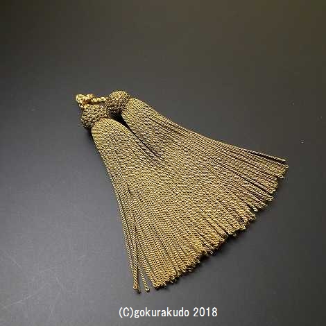 正絹頭付き房軸付き（29番 利休）2.5匁、軸に結び目付きの画像