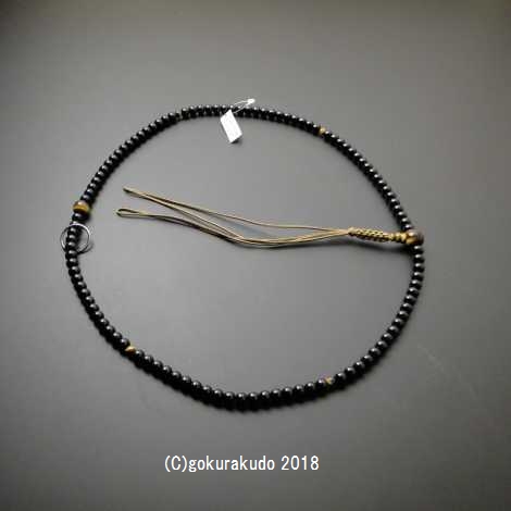 数珠 曹洞宗 黒檀 (親・四天・ボサ・向親)虎目石入 尺2の画像