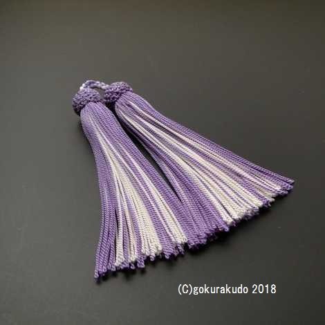正絹頭付き房軸付き（c8 藤色+白）2.5匁の画像