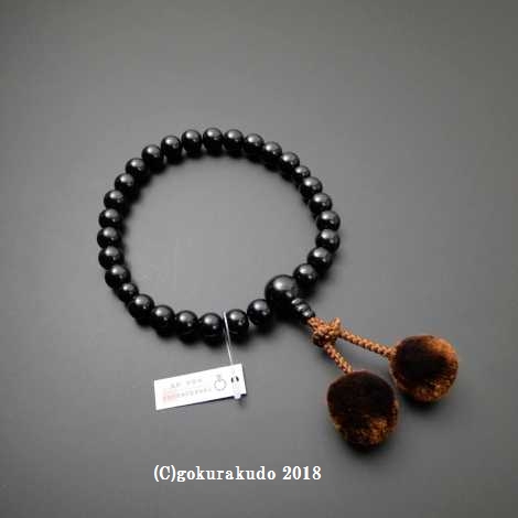 数珠 男性用 黒檀 主玉27個入 茶色梵天房の画像