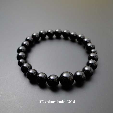 数珠ブレス 総ブラックオニキス（主玉8mm）の画像