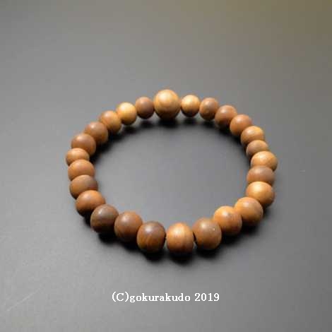 数珠ブレス 総白檀 主玉（おもだま）尺2玉の画像