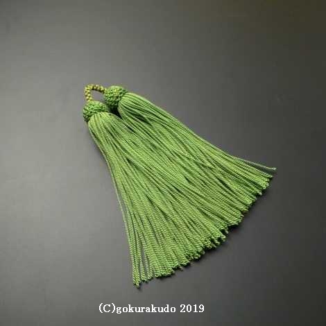 正絹頭付き房軸付き（12番、 明るい緑色）2.5匁の画像