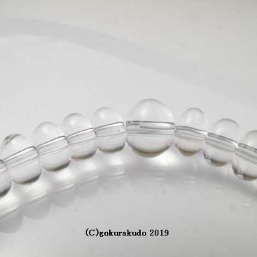 数珠ブレス 総水晶(透明)みかん型 主玉8×5mm画像
