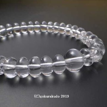 数珠ブレス 総水晶(透明)みかん型 主玉8×5mm画像