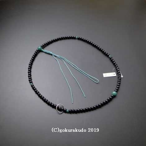 数珠 曹洞宗 主玉黒檀 (親・四天・ボサ・向親)翡翠(アベン)入 尺2の画像