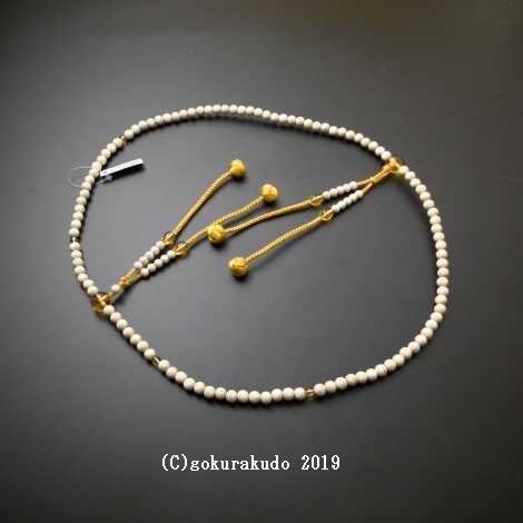 数珠 真言宗 星月菩提樹 尺2 (親・四天・つゆ)黄水晶入 金茶色利休房の画像