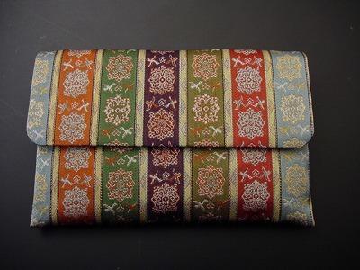 数珠入れ 龍村錦 チャック付き 1.唐花雙鳥長斑錦 sの画像