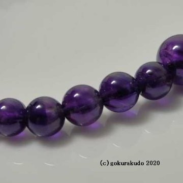 数珠 女性用 総紫水晶 主玉(おもだま)7mm 正絹花かがり房画像