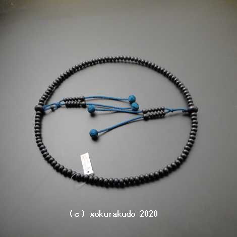 数珠 真言宗 総素挽き黒檀みかん型 尺2 鉄色利休房の画像