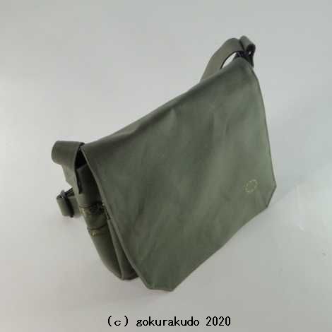 撥水帆布製ショルダーバッグ 8号 モスグリーンの画像