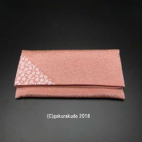 ちりめん桜小紋数珠入　ピンクの画像