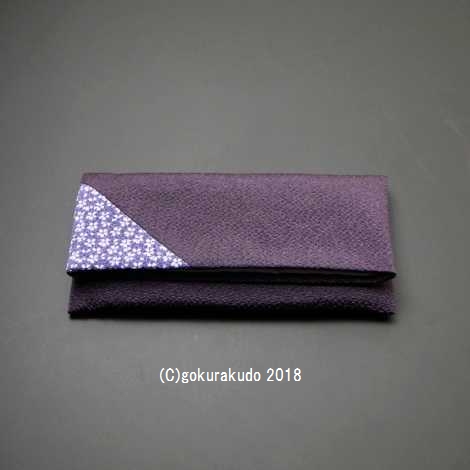 ちりめん桜小紋数珠入　むらさきの画像