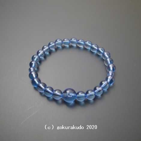 数珠 ブレス 総ブルークオーツ 主玉(おもだま)7mmの画像