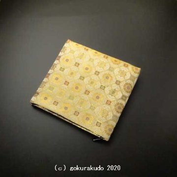 チャック付き中型袋(E)(大型数珠入れ)金茶系蜀江柄画像