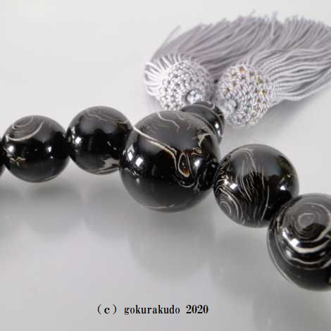 数珠 男性用 本海松 主玉(おもだま)22個入 正絹頭付房(os-2020-2)画像