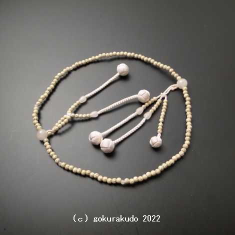 数珠 日蓮宗・法華宗 星月菩提樹 8寸 (親・四天・つゆ)ローズクオーツ ピンク利休房の画像