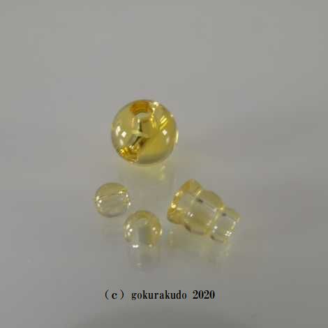 黄水晶の（親・２天・ぼさ）、女性略式数珠用部品セット画像