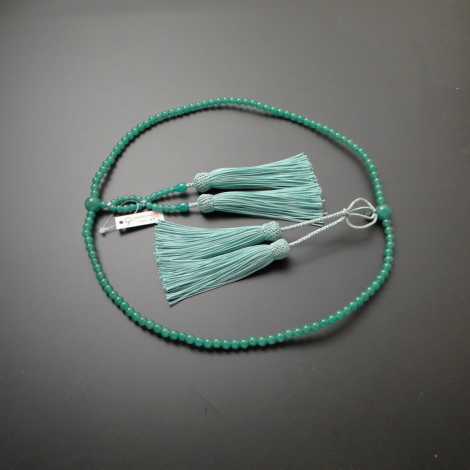 数珠 浄土真宗 総アベン（翡翠）尺 正絹房の画像