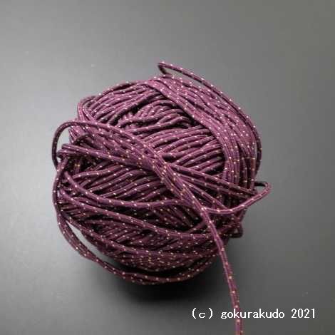 数珠用正絹紐40番(暗い紫色に金色の点々入り)1ｍ当たり の画像
