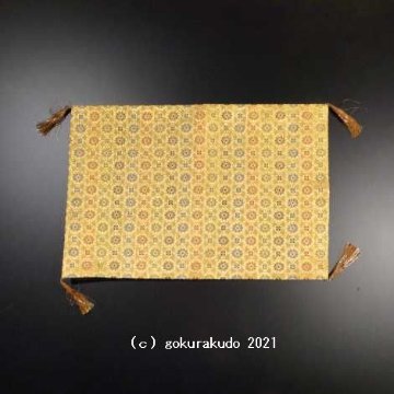 経机かけ（金襴の布）（幅32～37ｃｍ）金茶色小柄-H画像