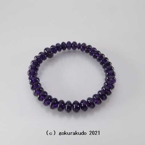 数珠 ブレス 紫水晶 (8/5mm)扁平球の画像