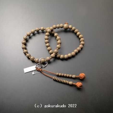 数珠 浄土宗・時宗用 三万浄土 総素挽き鉄刀木 茶色利休房の画像