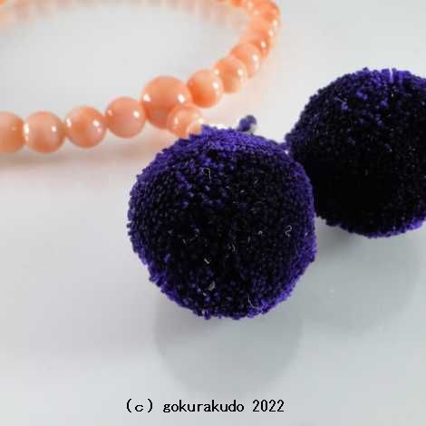 数珠 女性用 総深海珊瑚（Aカラー）紫梵天房画像