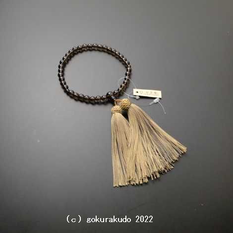 数珠 女性用 総茶水晶 正絹頭付き房の画像