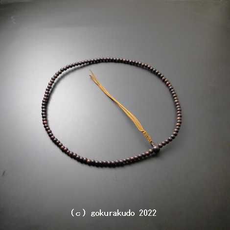 数珠 臨済宗 総素挽き紫檀 尺2 正絹茶色紐房画像
