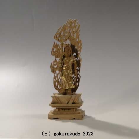 仏像 不動明王像3.5寸 総白檀 (M印)の画像