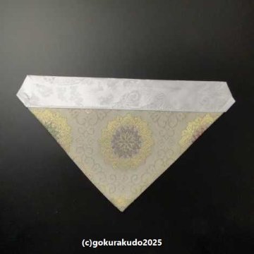 三角打敷 夏用 紗 50代 白地　1-H（中央あずき色）の画像