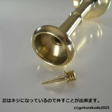 貫通型ローソク立 磨き 4.5寸用(実寸135mm高) の画像