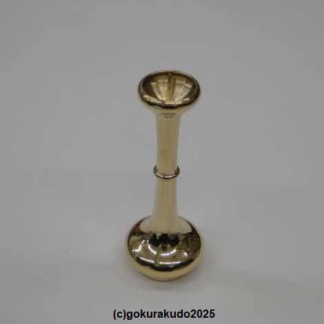 貫通型ローソク立 磨き 5寸用(実寸150mm高) の画像