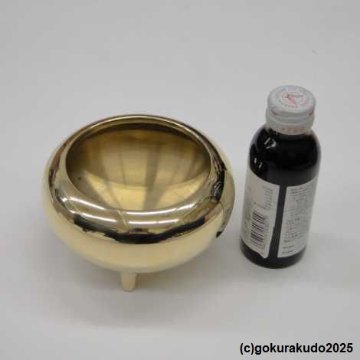線香立・香炉／鉄鉢香炉 磨き 4寸の画像