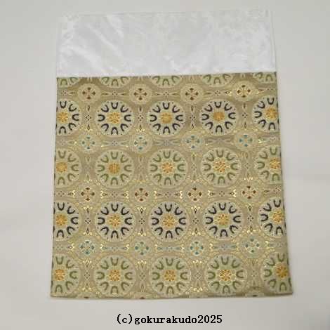 四角打敷き（金襴の布） 尺六 正絹 グレー地 五釜（その２）の画像