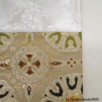 四角打敷き（金襴の布） 尺六 正絹 グレー地 五釜（その２）の画像