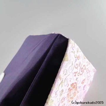 ２つ折り 数珠入れ(錦)ピンク地（E-2-H）の画像