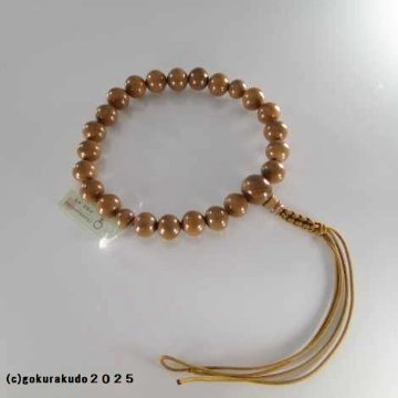 数珠 男性用 総正梅（艶あり） 主玉(おもだま)22個入 正絹茶色紐房の画像