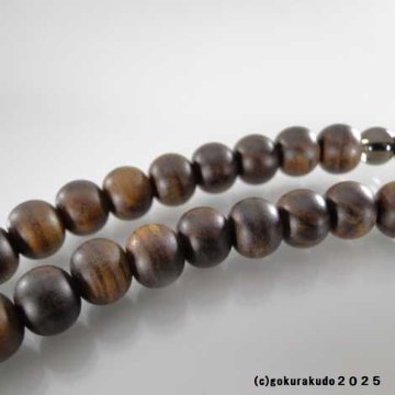 数珠 日蓮宗・法華宗 主玉(おもだま)栴檀、 (親・四天・つゆ)茶水晶、尺2 鉄紺色利休房の画像
