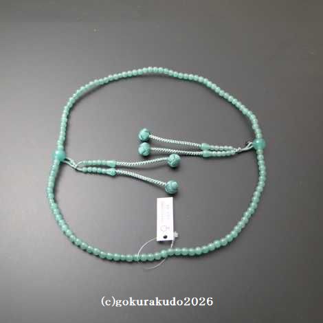 数珠 真言宗 総ライトアベン(翡翠)、8寸 とくさ色利休房の画像
