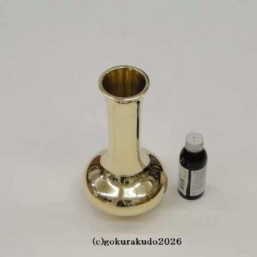 貫通型三具足八寸（花立・火立・香炉のセット）磨き仕上げ （京都製）の画像