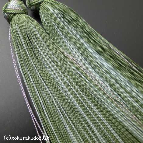 数珠 女性用 総青苔瑪瑙(メノウ)主玉7mm 正絹花かがり房（透明感高いタイプ）の画像