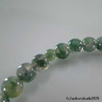 数珠 女性用 総青苔瑪瑙(メノウ)主玉7mm 正絹花かがり房（透明感高いタイプ）の画像