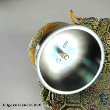 携帯印金 りん棒収納タイプ（りん2寸）、佐波理「碧（あお）」、グラナディロ柄（無塗装、磨き仕上げ）の画像