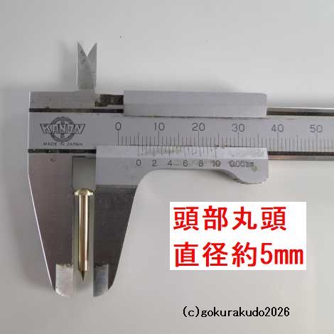 擬宝珠（ぎぼし）用の釘 SSサイズ 真鍮製磨き仕上げ 一本当たりの画像