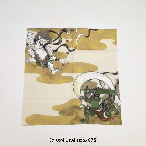 風呂敷〔70×70cm〕/ 俵屋宗達（風神雷神） レーヨン100％（日本製）の画像