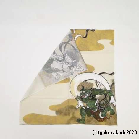 風呂敷〔70×70cm〕/ 俵屋宗達（風神雷神） レーヨン100％（日本製）の画像